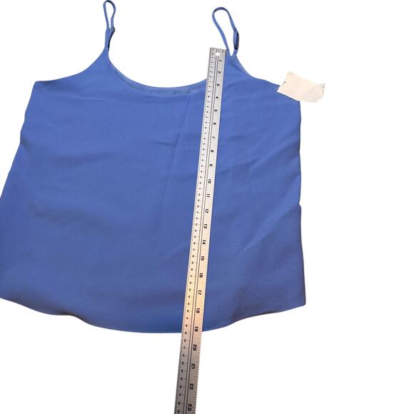Nordstrom Blue Satin Camisole Tank Top Scoop Neck Adjustable Straps M NWT - Picture 3 of 9
